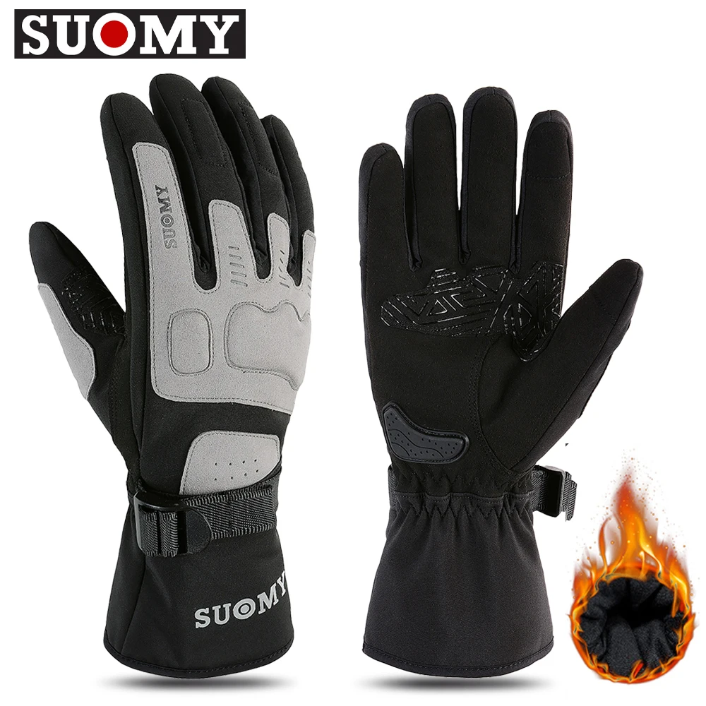 SUOMY Autumn Winter Motorcycle Racing Gloves Windproof Waterproof Guantes Moto Motorbike Gloves Touch Screen Moto Biker Gloves