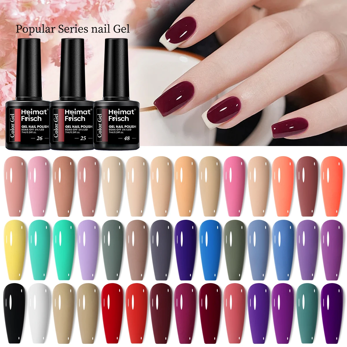 6-Piece Gel Nail Polish Set - Glitter & Shimmer Series, Semi-Permanent Dip/LED Clear for Nail Art Designs