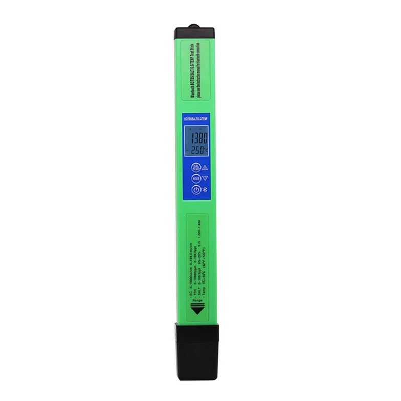 Probador de Calidad del Agua ABS, Detector Digital EC TDS SALT SG TEMP, Control por aplicación Bluetooth para acuario de laboratorio potable
