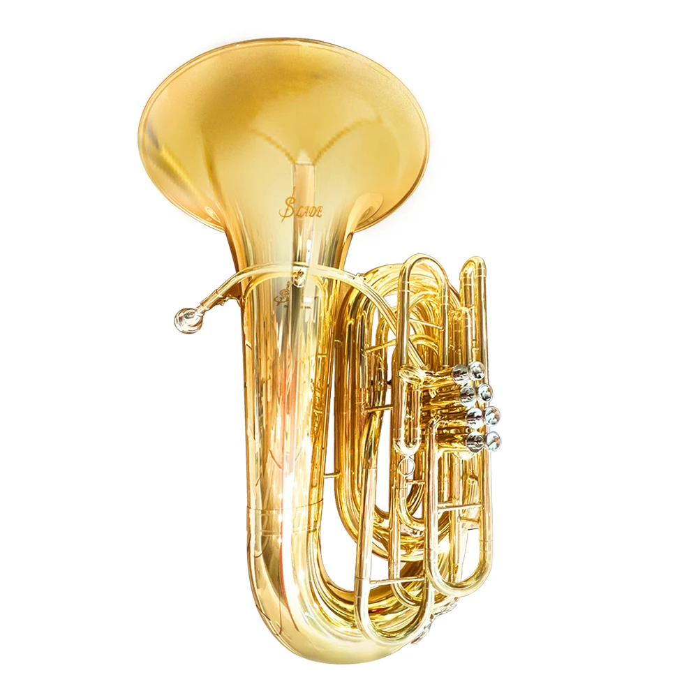 Factory Brass Musical Instruments Professional Bb Euphonium Hug Bugle 50cm Horn 4 Vertical Keys Pistons Bass Tuba