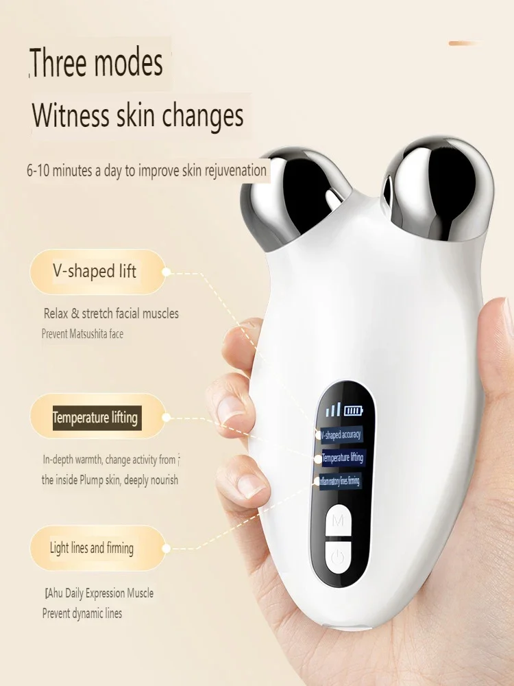 جهاز تجميل الوجه الكهربائي، وجه رفيع، يخلق شكلًا صغيرًا على شكل حرف V، اهتزاز عالي التردد، Type-C ML-016