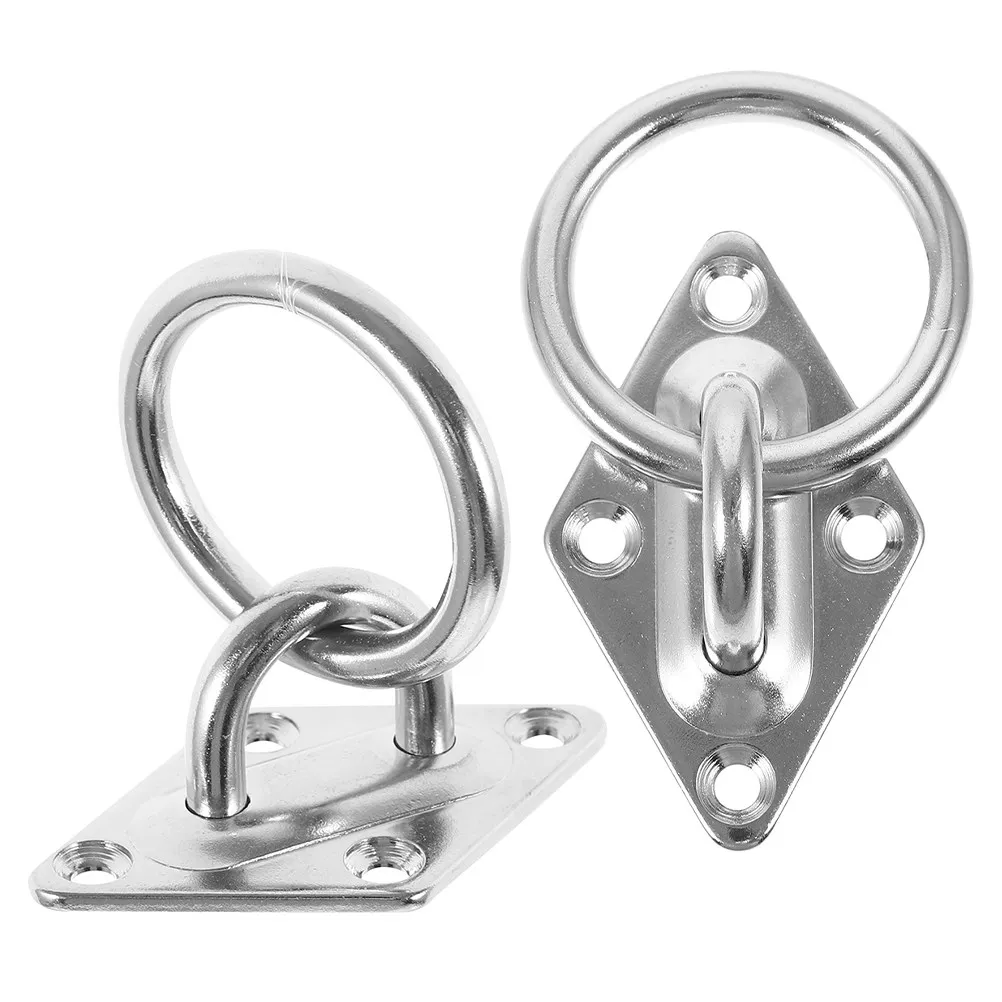 

2Pcs Stainless Steel Diamond Shaped Truck Trailer Pull Tab O Rings Truck Bed Tie Down Anchors Heavy Duty Mounting Hooks Trailer