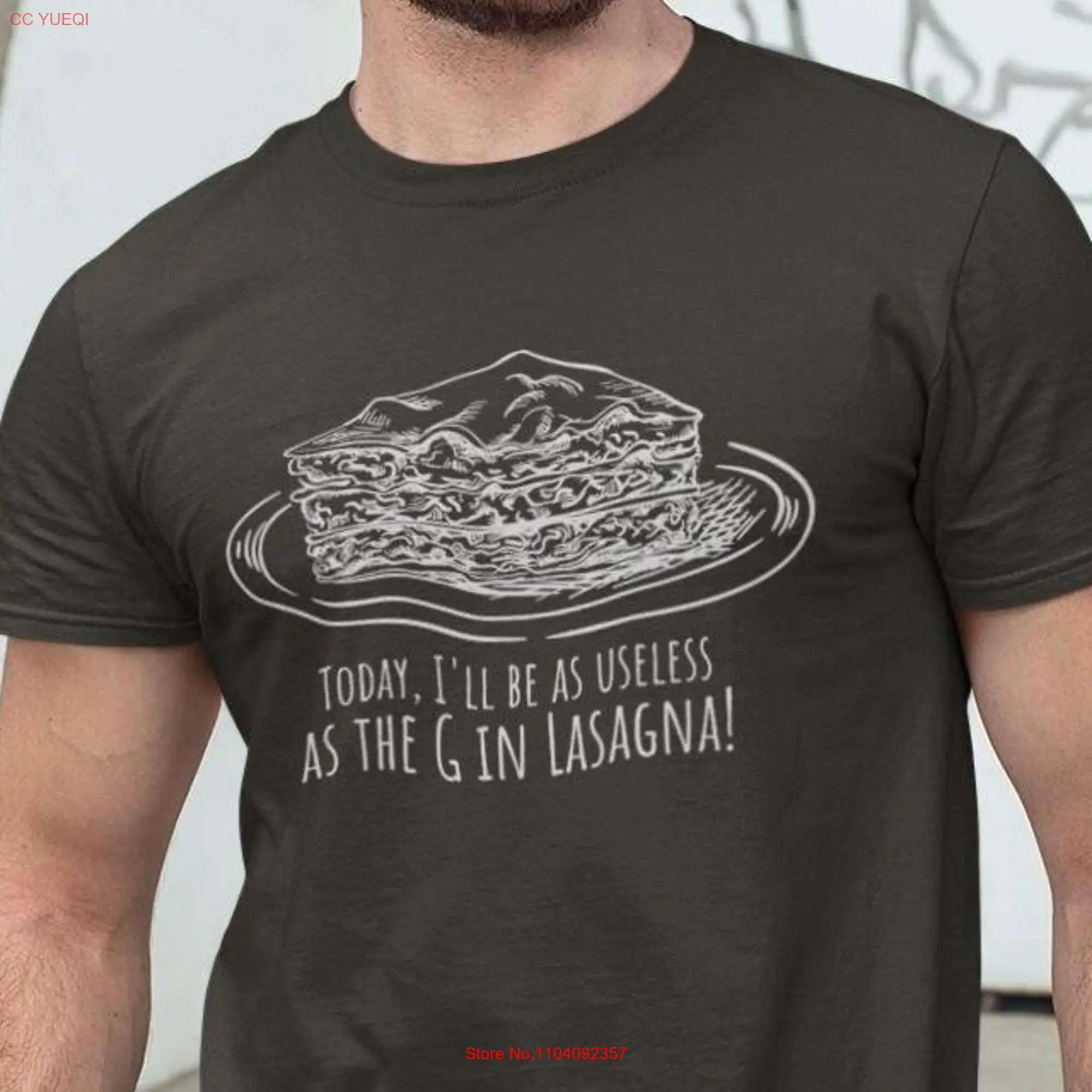 Lasagna Lovers T Shirt Pasta Funny Carb Noodle Foodie Food Puns Useless as the G in long or short sleeves