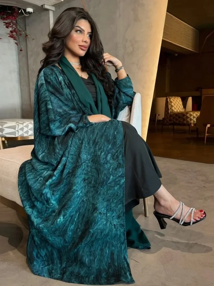 

Plus Size Muslim Dresses for Women Summer Long Sleeve V-neck Long Abaya Dubai Open Abaya Long Maxi Dress Kaftan Outfits