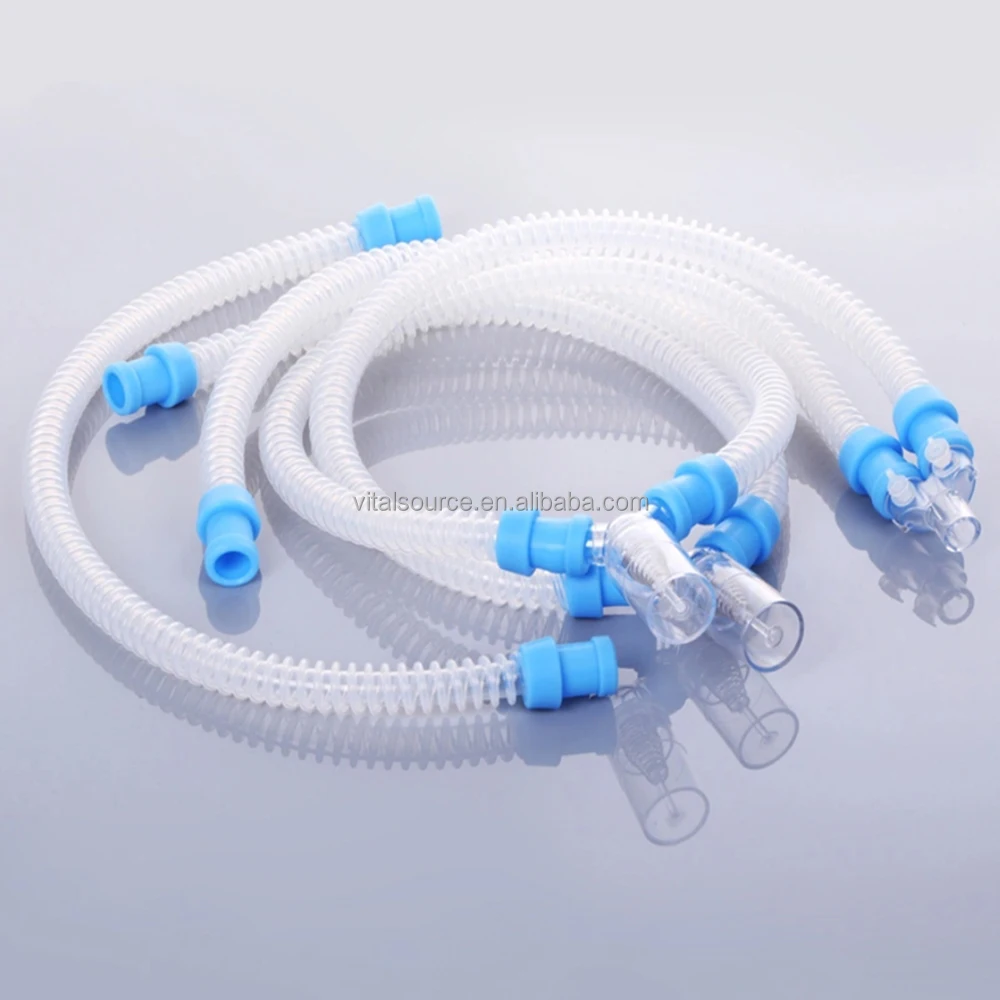 Medical Breathing Circuit Tube Set Reusable Silicone paralysis Breathing Circuit 1.2m-3m Customized for Adult/pediatric/newborn