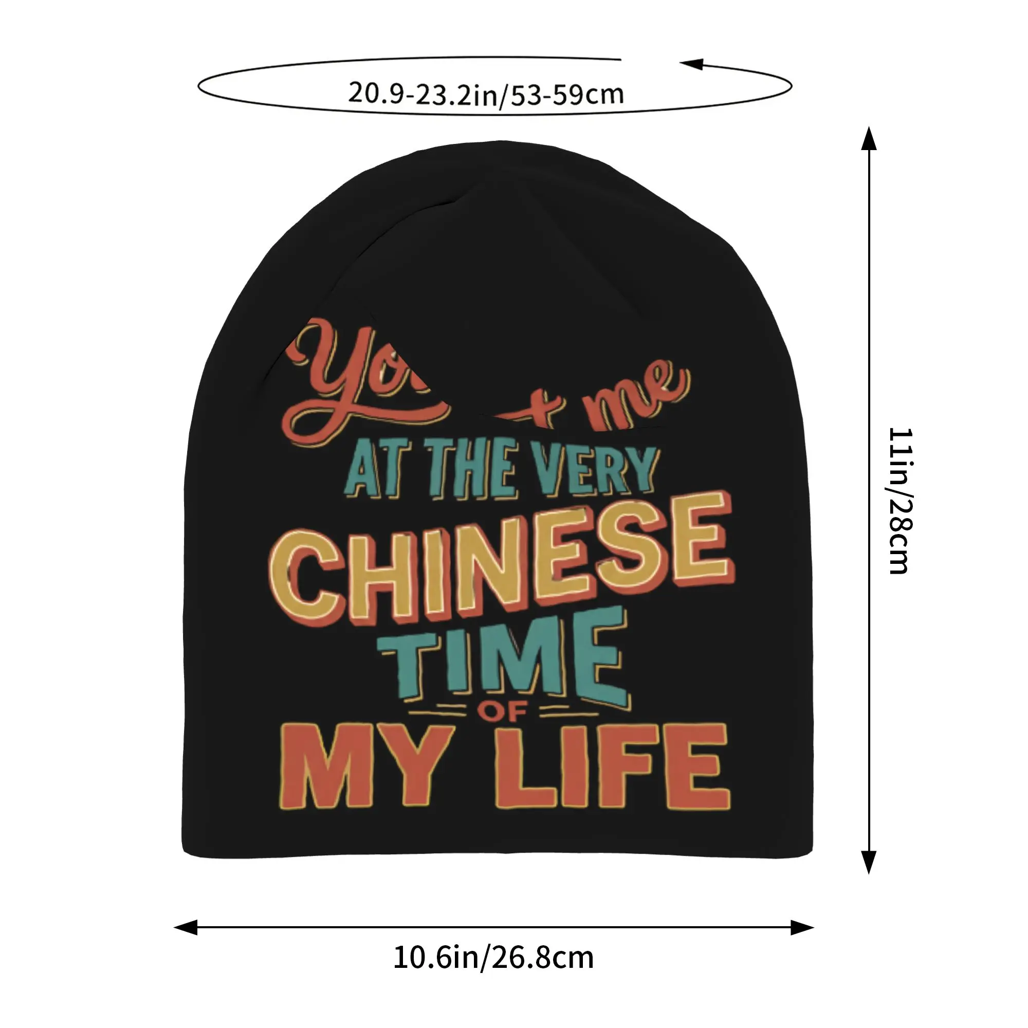 Lightweight You Met Me At A Very Chinese Time In My Life Slouchy Beanie for Men Women Running Skull Cap
