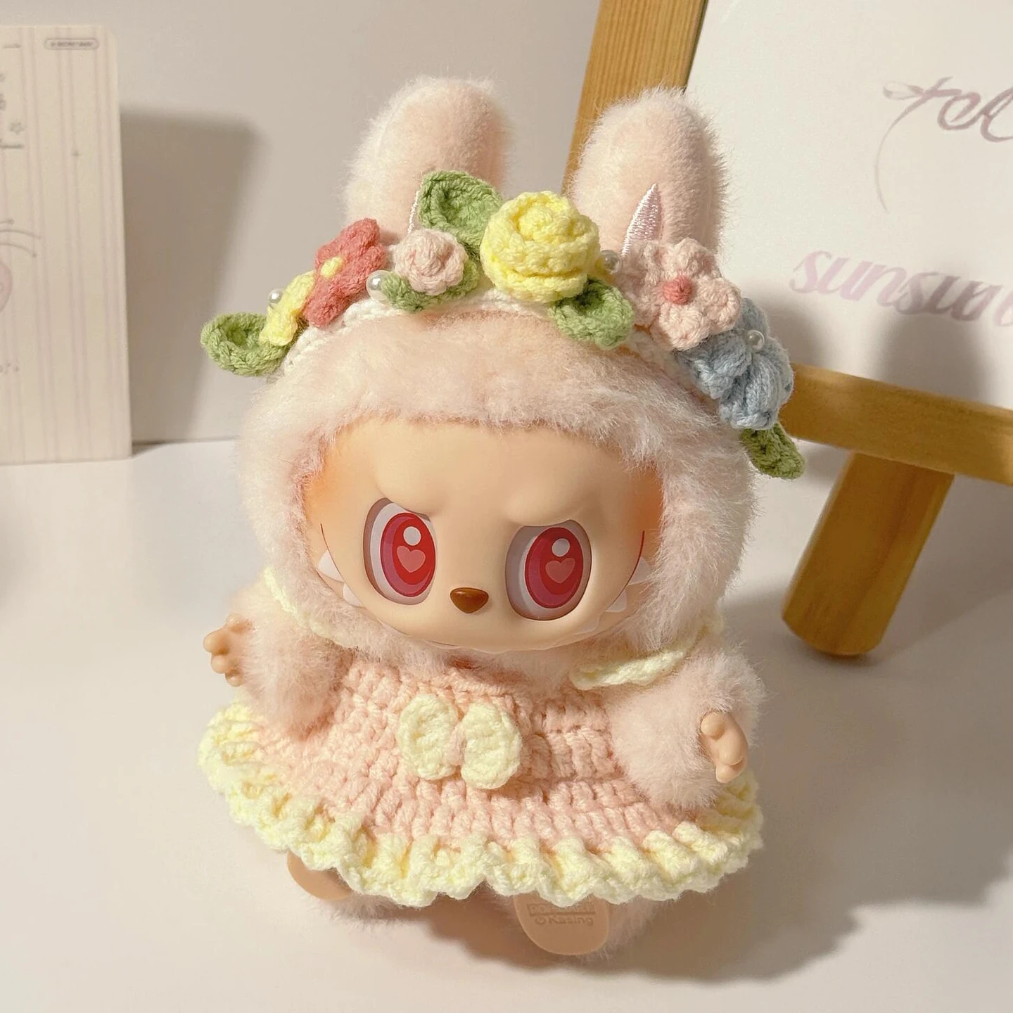 15-17-センチメートルラブブ花衣装セットかわいいケーキスカートラブブ生地アクセサリーホリデー服手織り