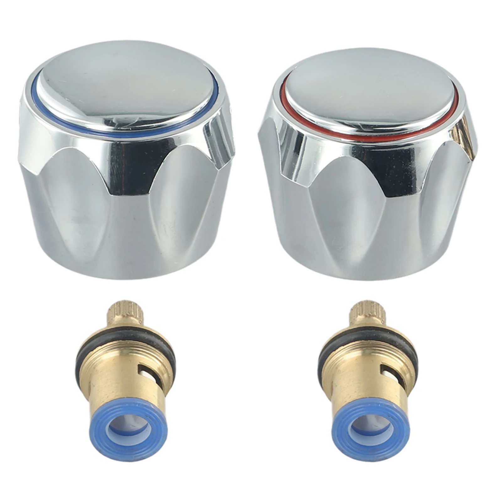 2pcs Tap Handle 2pcs Copper Valve Kitchen/bathroom Products Home Hardware Faucet Handle Handwheel 1/2inch ABS Blue Handwheel Red