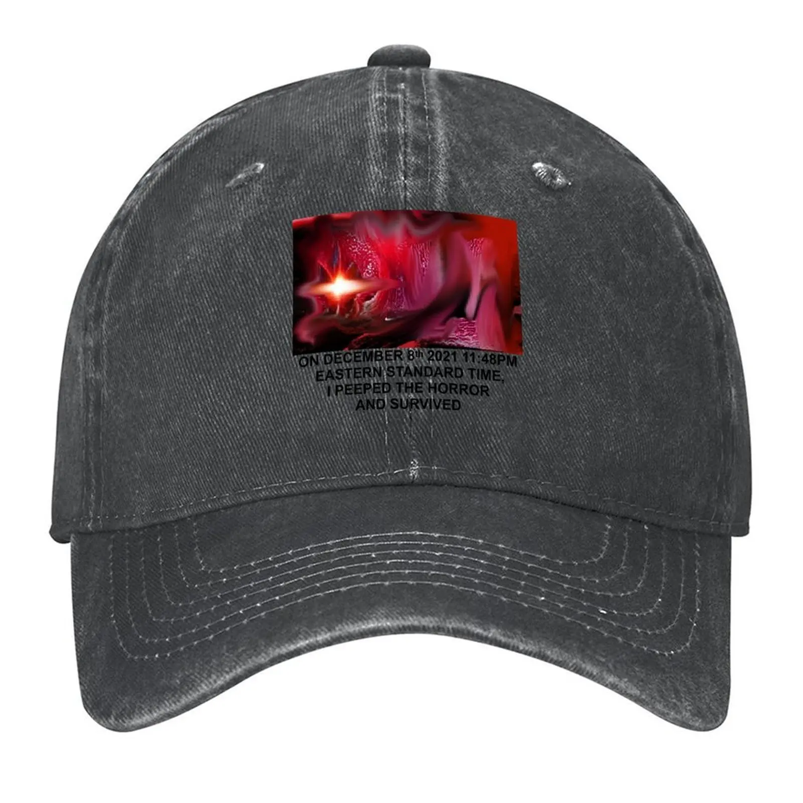 

jerma985 I PEEPED THE HORROR AND SURVIVED Baseball Cap birthday golf hat genuine Funny hats Golf Hat Women's Hats 2025 Men's