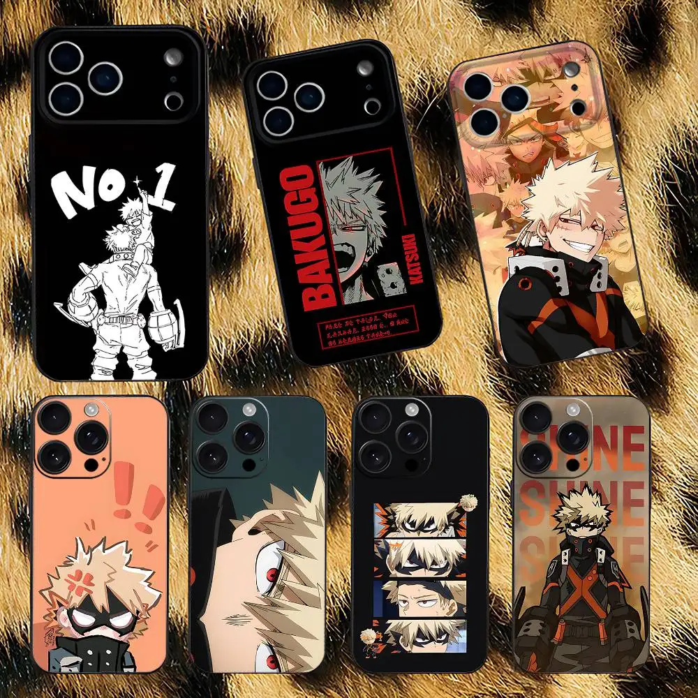 

Katsuki B-Bakugo ANIME HERO Black Soft Case For iPhone 17 13 14 15 11 16 12 Pro Max Pro Max Plus E Air Mini Phone Cover Shell