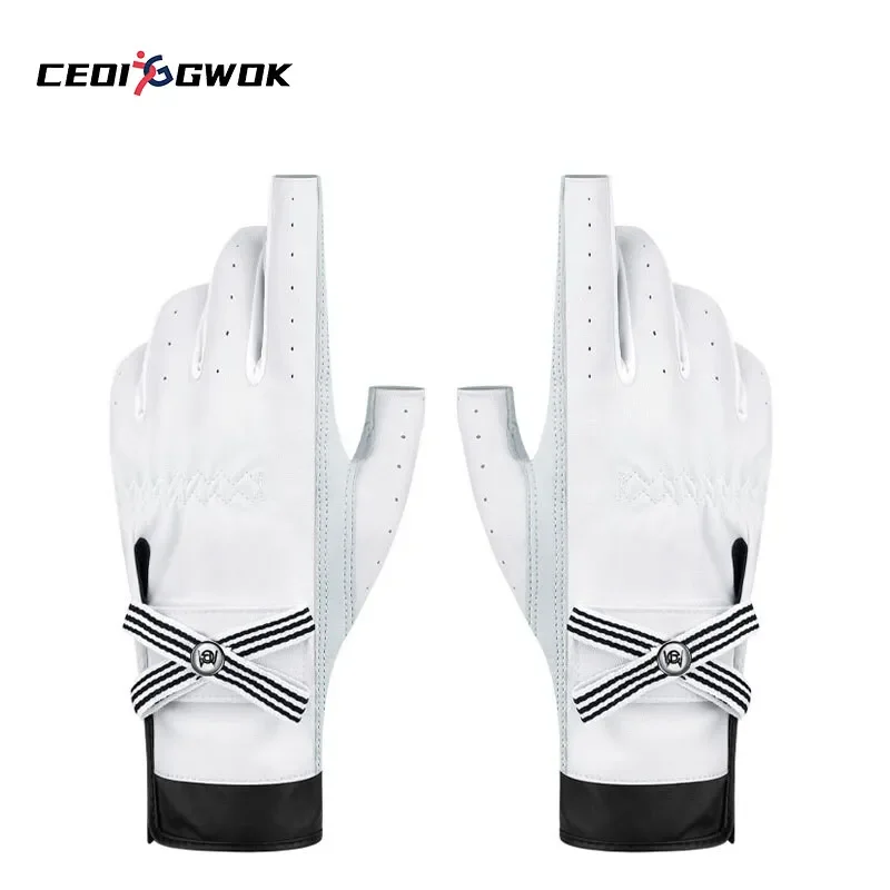 CEOI GWOK Golf Gloves Premium Women's Golf Gloves with Marked Fingers - Breathable Sheepskin Sports Gloves for Golfing A Pair