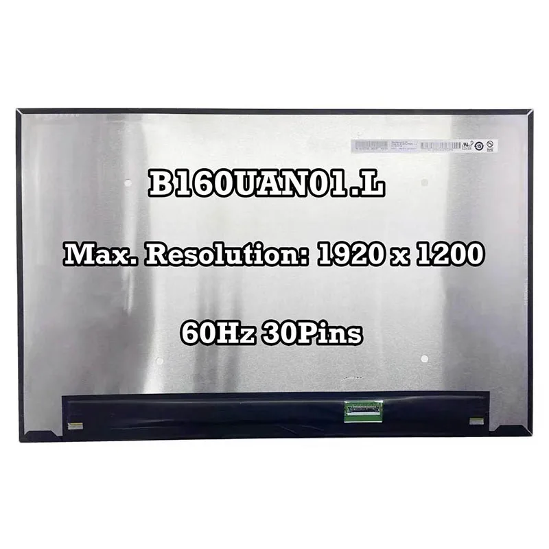 B160UAN01.L WUXGA 30Pins 60Hz LCD Raw Panel 16.0 inch 400nit 1920 * 1200 EDP New P/N N19252-001 M81328-361 For HP ZBook Fury 16