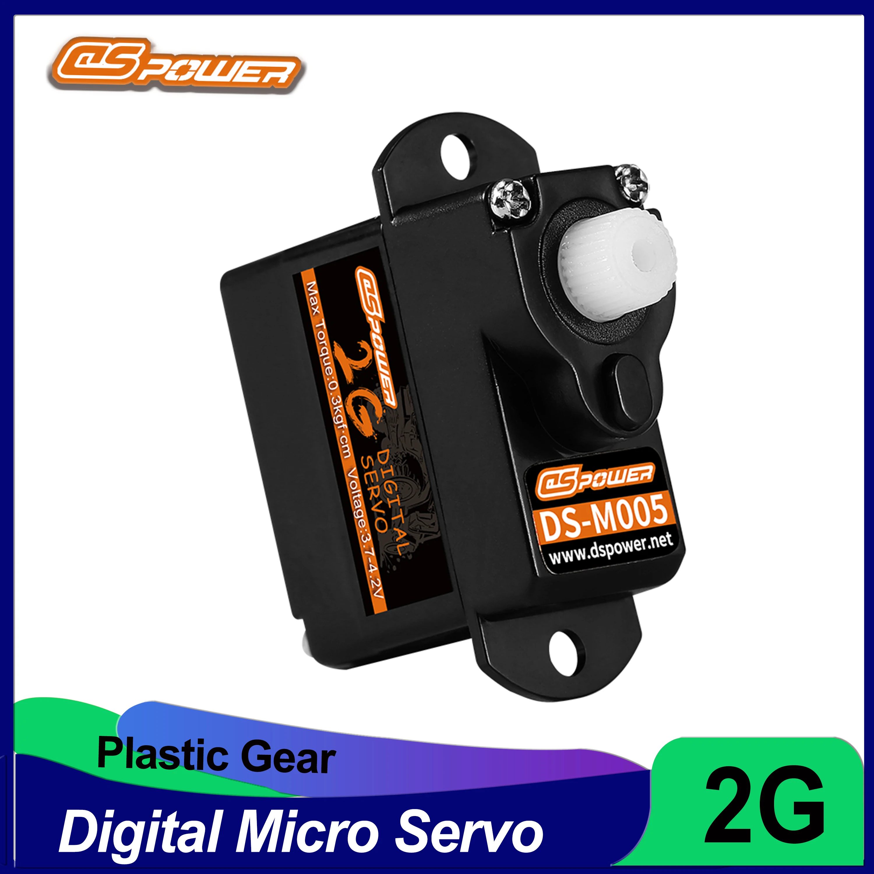 DSPOWER 2G Digital-Servo mit Kunststoffgetriebe und Coreless-Motor für RC-Flugzeuge, Starrflügel-Helikopter, Mini-Autos, Boote und Modellspielzeug-Zubehör