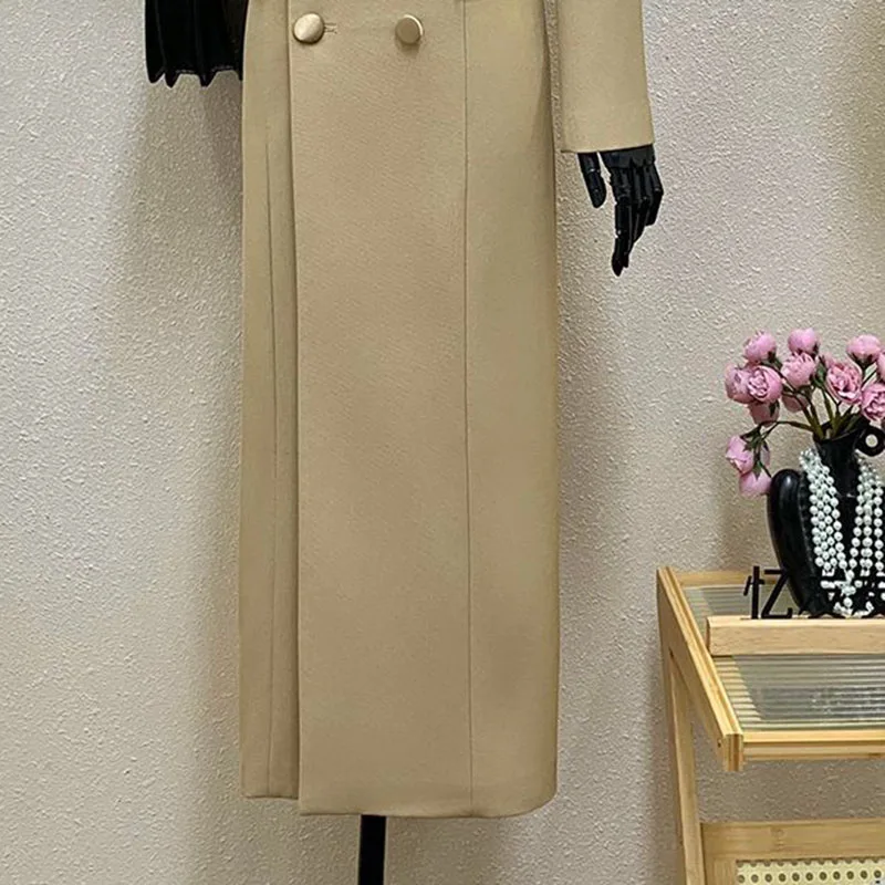Pardessus femme 2025 nouvelle mode femmes Trench Coat printemps automne Camel or banlieue Double boutonnage femmes Trench Coat H617