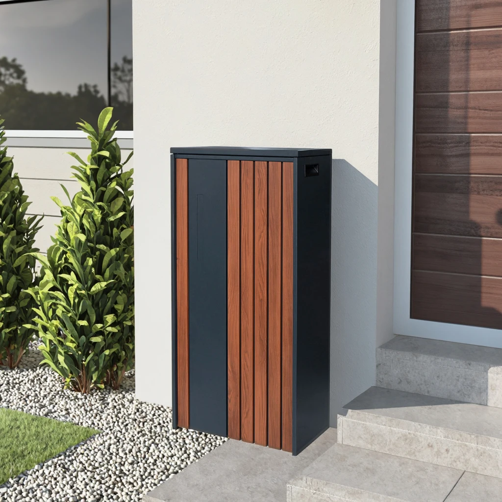 Steel independent waterproof key lock outdoor parcel mailbox, with letter slot and anti-theft function, suitable for mailing use
