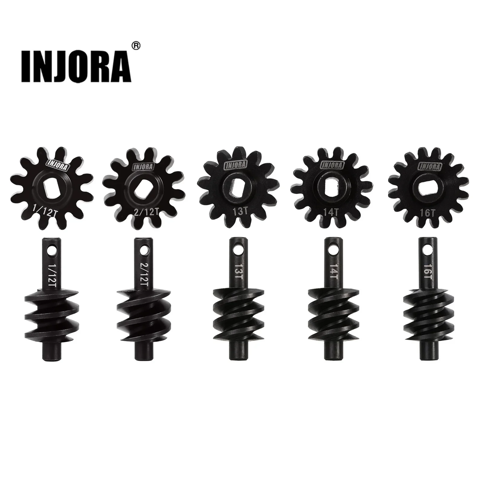 INJORA 오버드라이브 언더드라이브 웜 차동 액슬 스틸 기어, 1/24 RC 크롤러 차량용 액시얼 SCX24 업그레이드, 12T, 13T, 14T, 16T, 18T