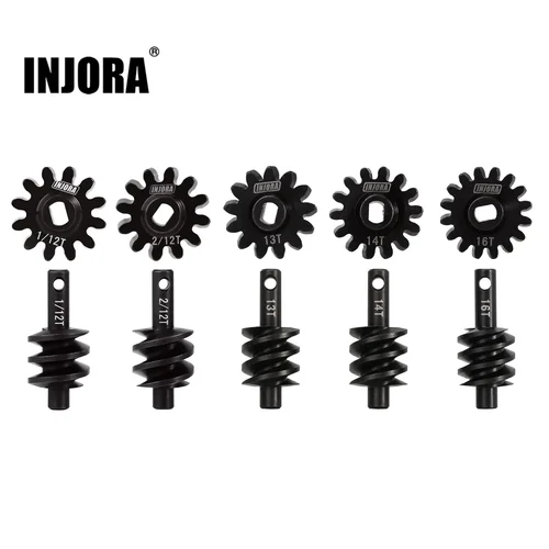 INJORA 오버드라이브 언더드라이브 웜 차동 액슬 스틸 기어, 1/24 RC 크롤러 차량용 액시얼 SCX24 업그레이드, 12T, 13T, 14T, 16T, 18T 