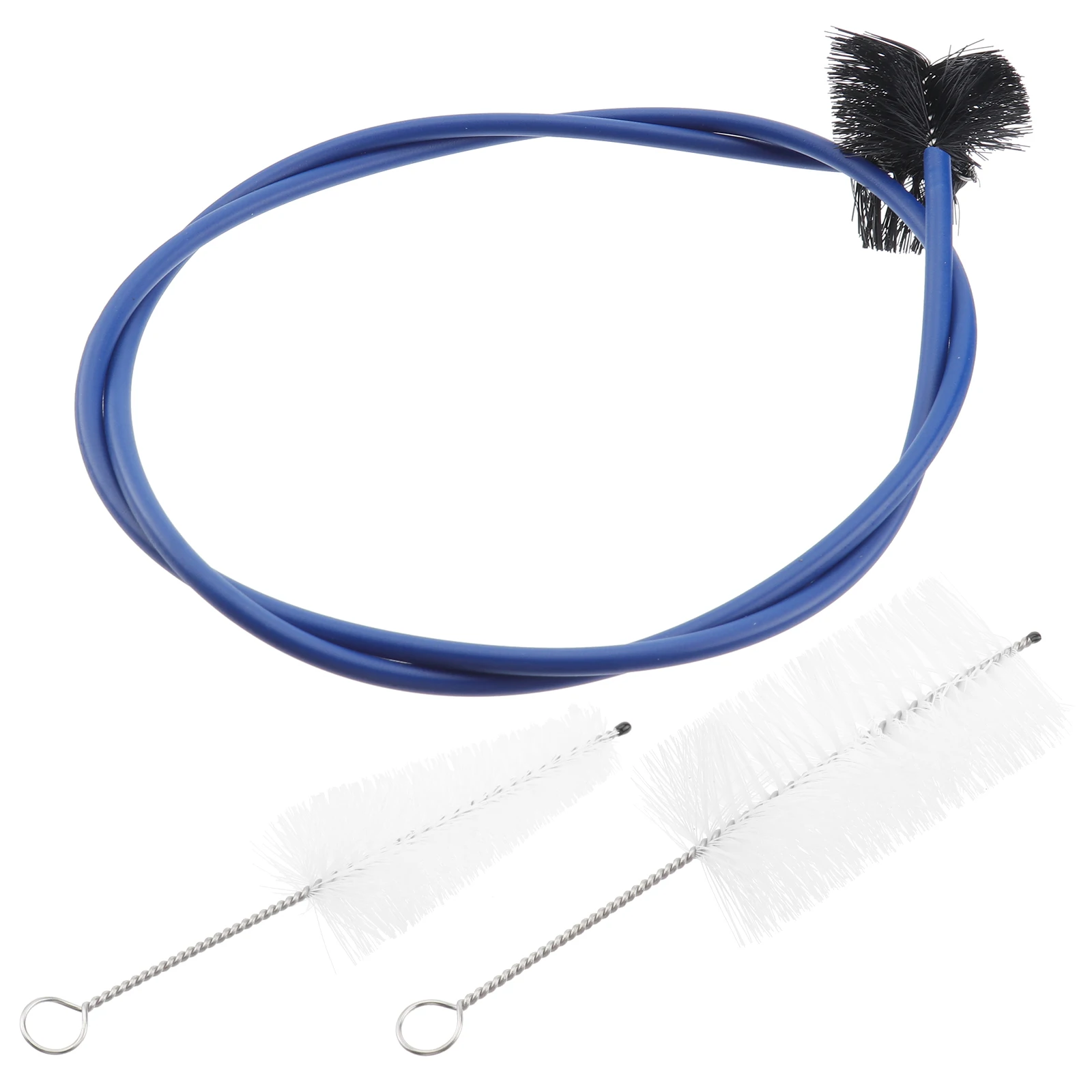 

3 Pcs Instrument Cleaning Tools 11 5cm Mouthpiece 12cm Valve Brush 86cm Flexible Brush Plastic Nylon White Black Blue