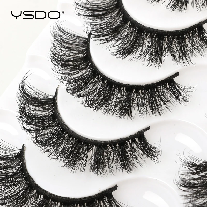 YSDO 3/5/8 Pairs DD Curl Mink Eyelashes Natural Fluffy 3D Mink False Lashes Dramatic Volume Fake Eyelashes Makeup Soft Faux Cils