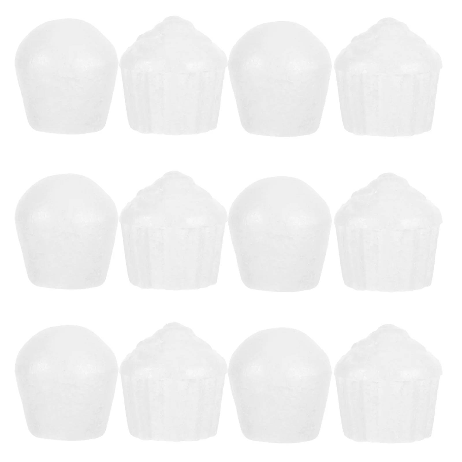 

12Pcs Unpainted Foam Cake Craft Kit for DIY Drawing Coloring Kids Creative Art Projects Cake Display Tools Foam Cupcake