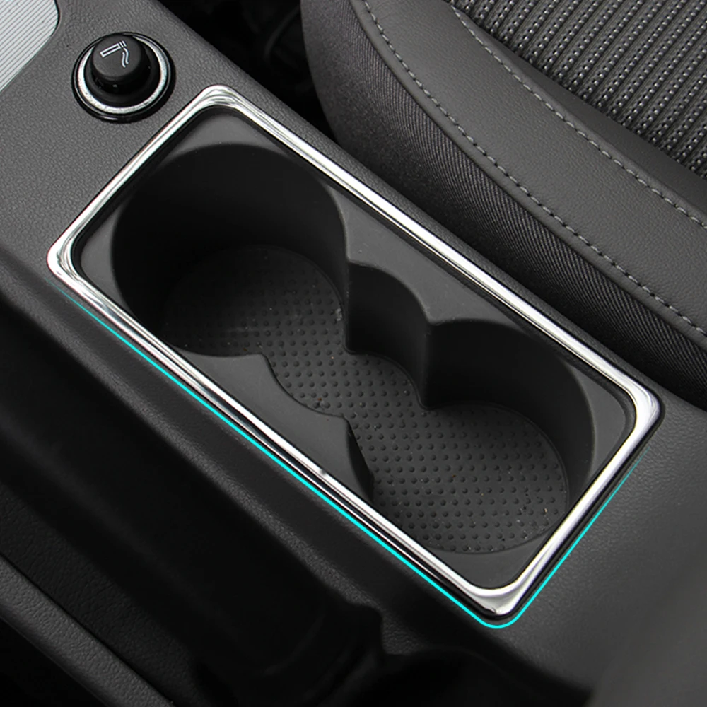 Stainless Steel Car Interior Water Cup Holder Frame Decoration Cover For Skoda Octavia a7 a 7 2015 2016 2017 Auto Accessories