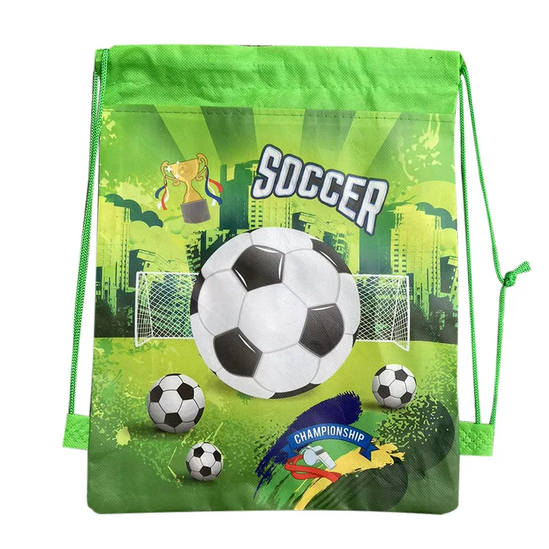 

Drawstring Football Bag Non-woven Backpack Cartoon Soccer Bundle Pocket Creative Gift Bag Sports Boy Happy Birthday Party Decor