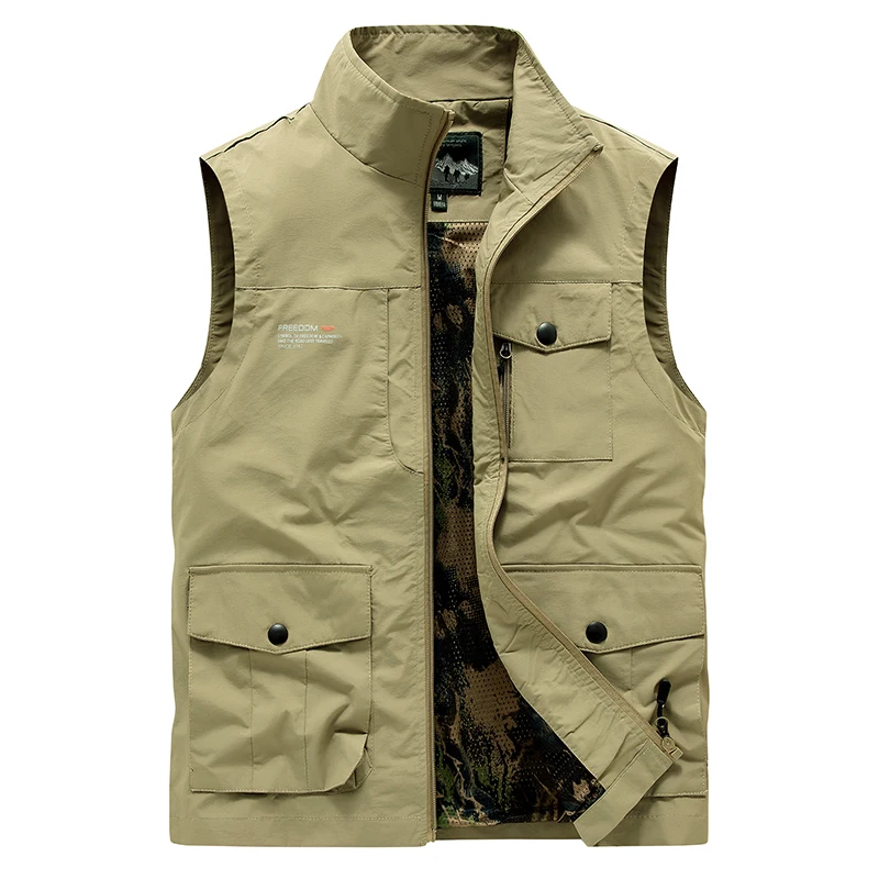 

Men's lightweight soft shell vest jacket with zipper and waterproof sleeveless jacket, suitable for golf, running and hiking