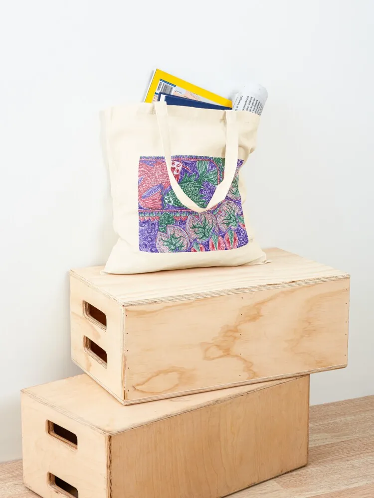 Koi Pond Tote Bag shopping bags foldable shopper bag women hand bags Women's beach bags