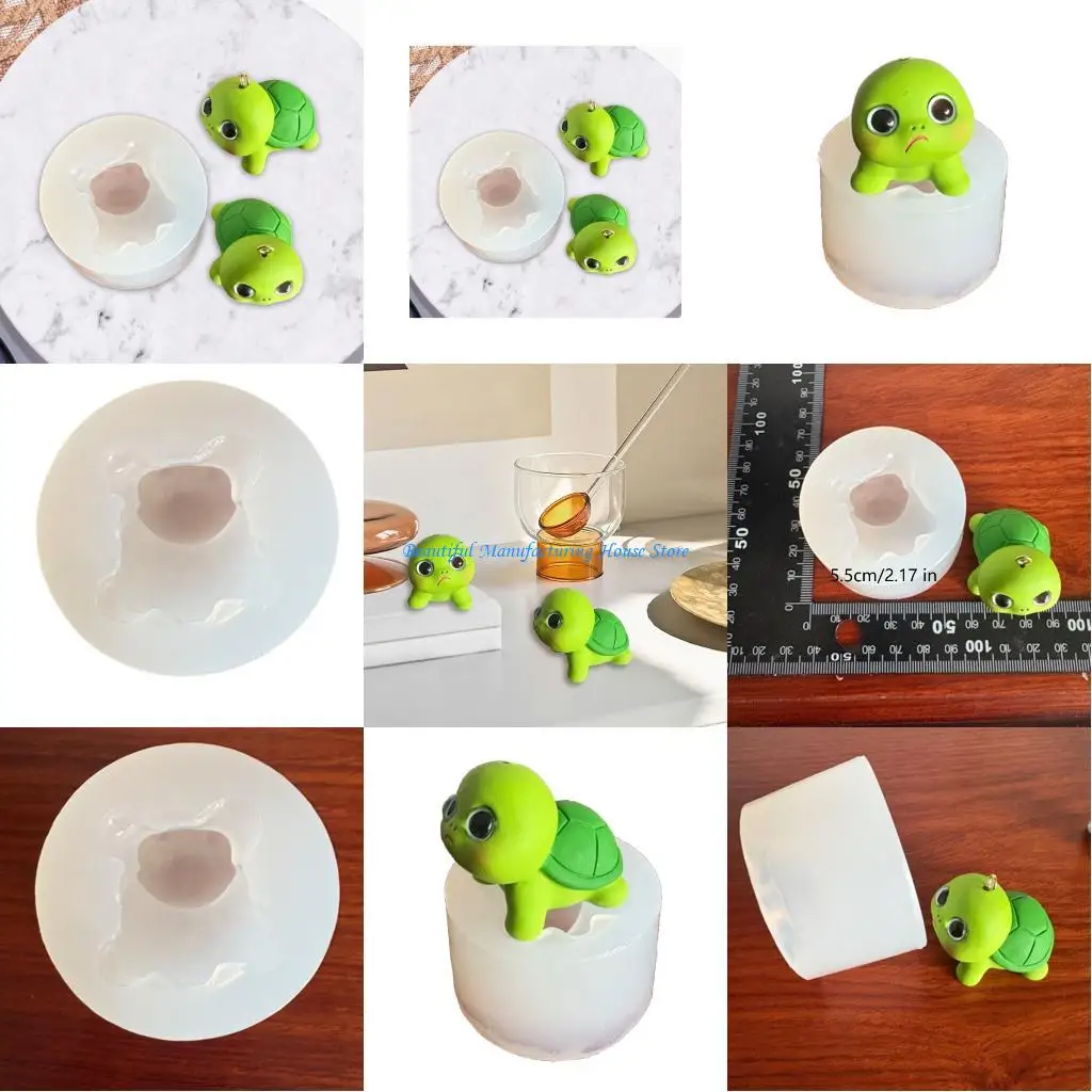 

E56A Practical Pendant Molds Turtles Handmade Ornament Moulds Silicone Texture Suitable for Clay Wax and Resin Crafting
