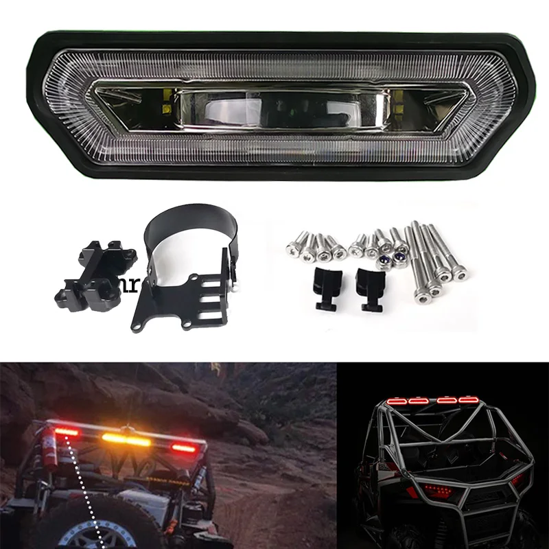 UTV Universal Brake Tail Light Roll Bar Black Cover Red Chase for Yamaha Viking Wolverine for Honda Talon 1000R 1000 For Polaris