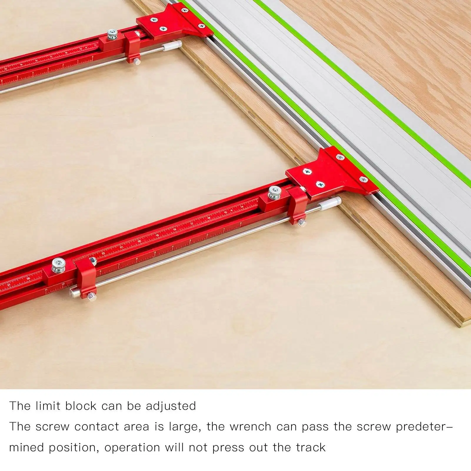 Carpintaria Paralelo Guia Rail System, T-Shaped Trilha Grupo, Fixo Guia Rail Suporte, Liga de alumínio, Serra Circular, Auxiliar