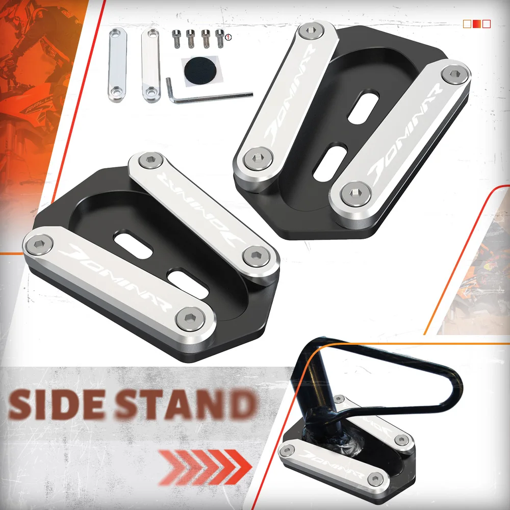 

For BAJAJ DOMINAR 250 400 All YEARS Motorcycle Accessories DOMINAR250 Kickstand Extension Foot Side Stand Enlarger Pad Plate