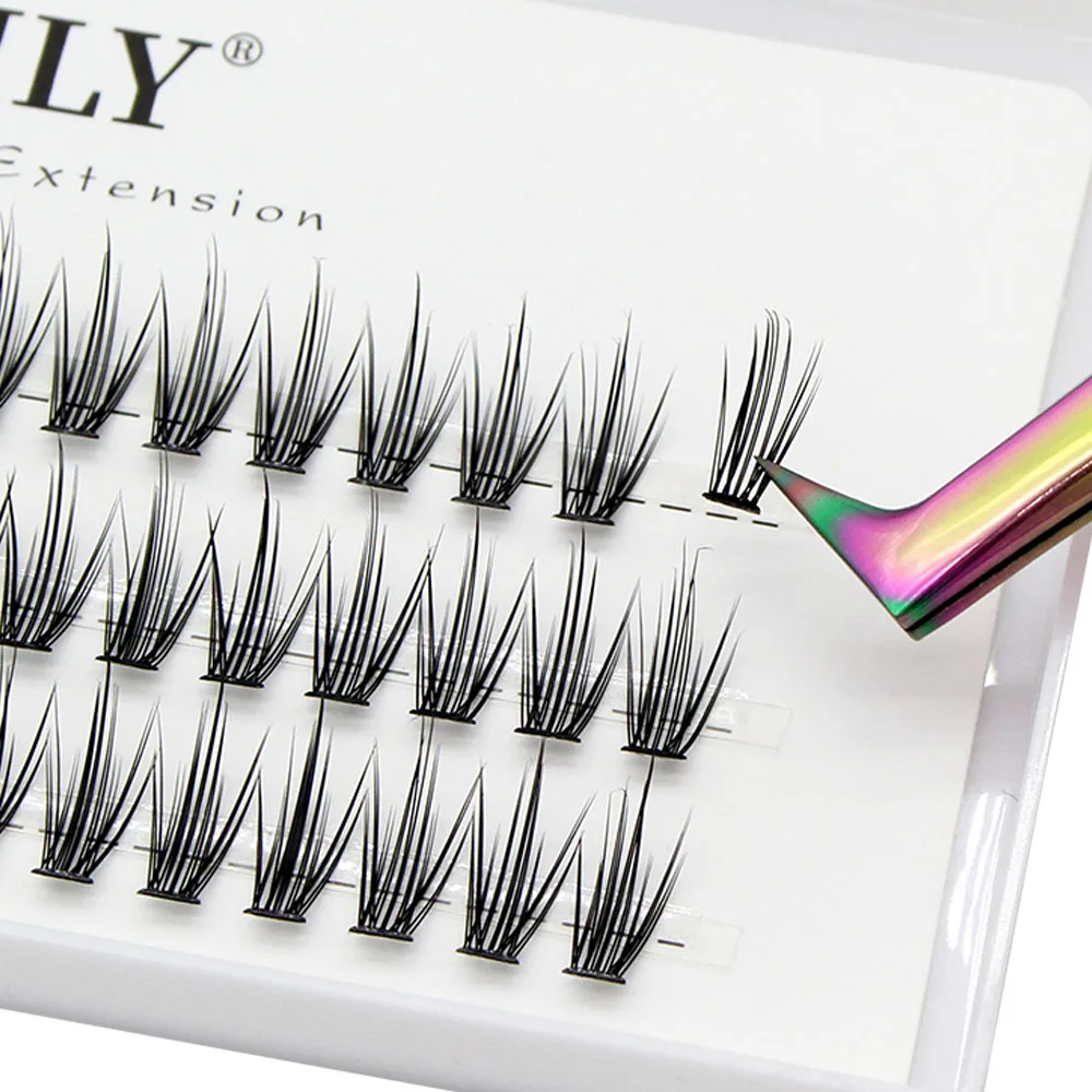 Moonlily DIY Hand Made Eyelash Extension Segmented Flase Lashes Cluster Dramatic Lash Bundles Soft Ribbon Eyelashes Makeup Tools