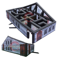 Free Door Shipping 10x5m/12x6m Halloween Haunted House Inflatable Maze Tag Sport Game Arena for Sale