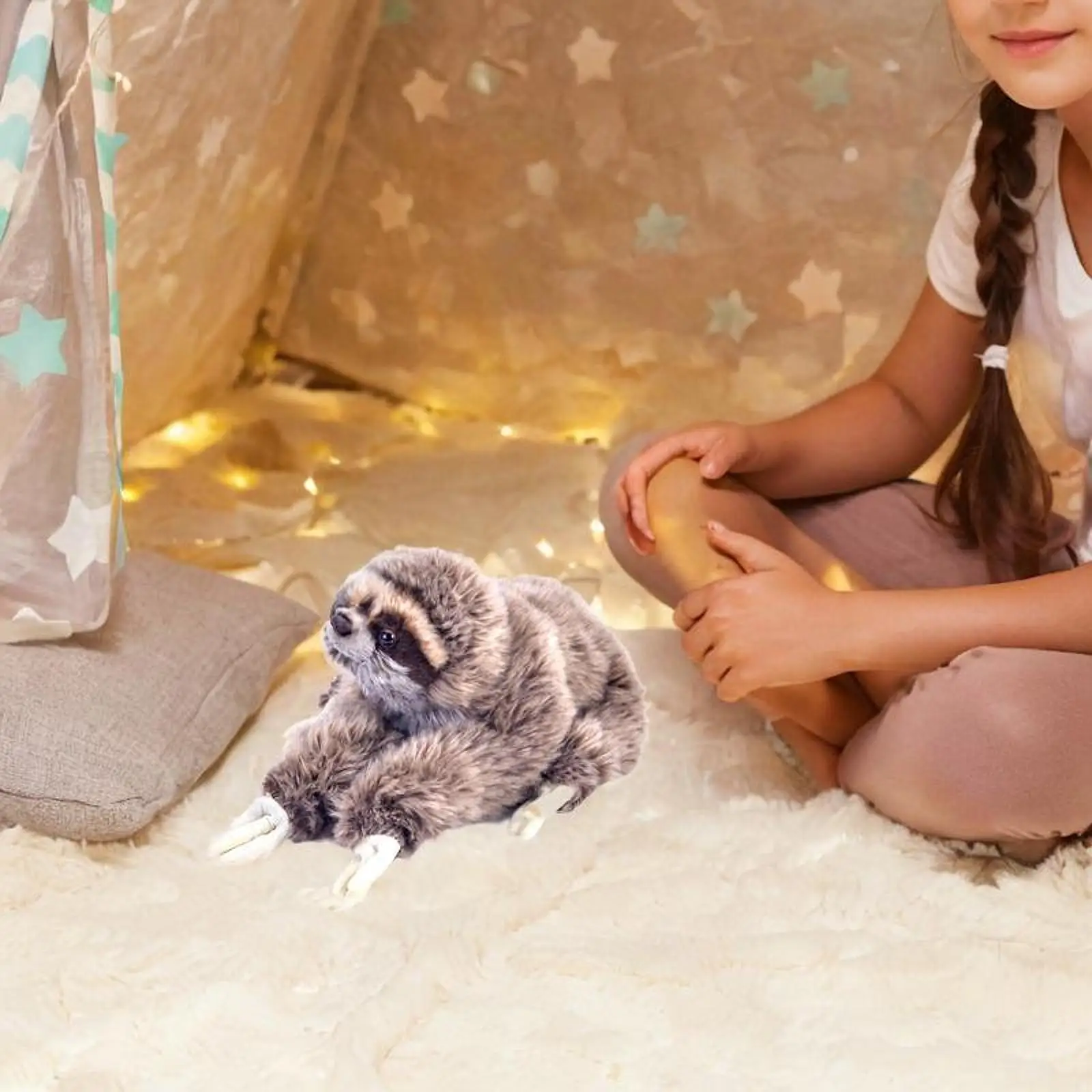 Boneca de preguiça de três dedos colecionável decoração de casa brinquedo de pelúcia de preguiça para adolescentes