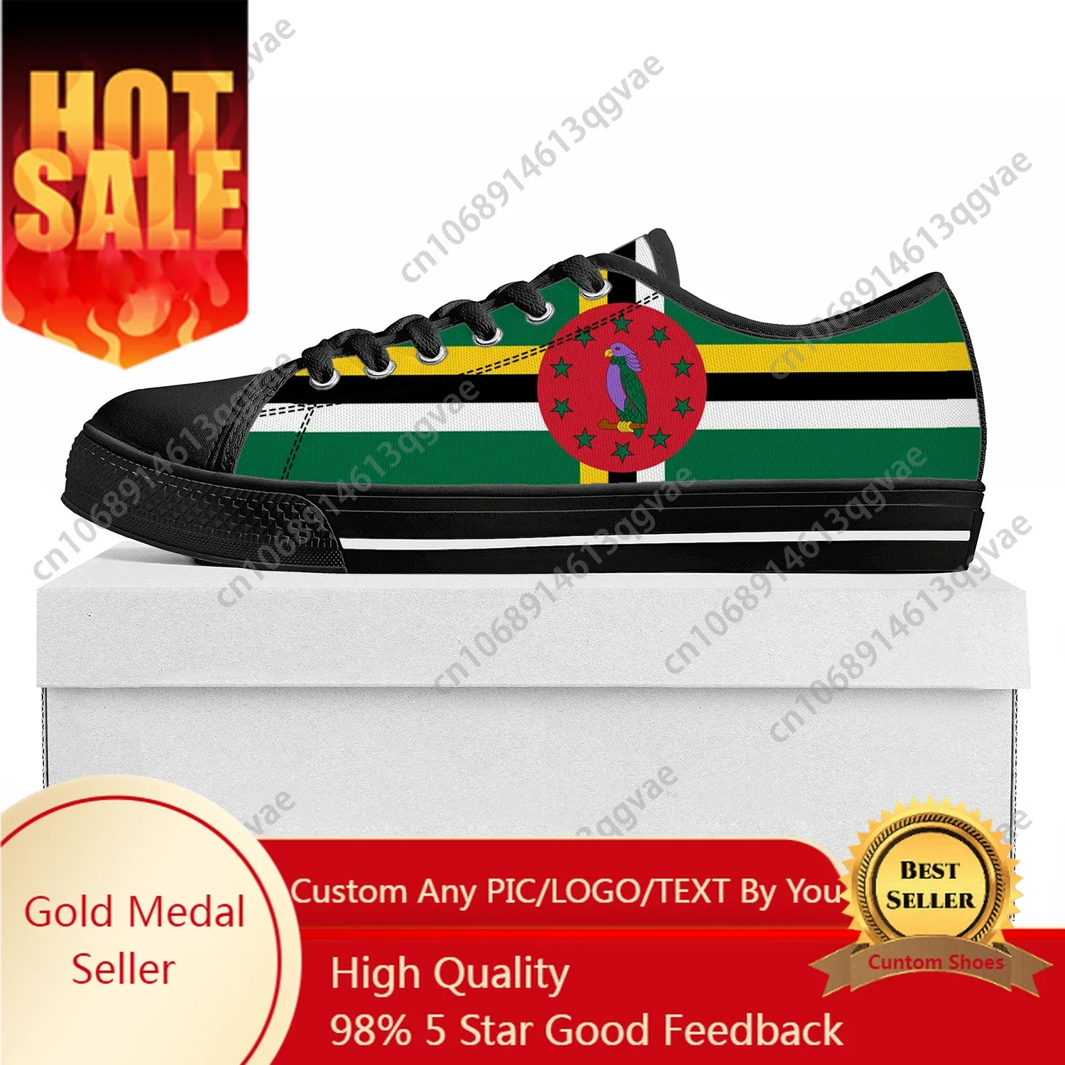 

Commonwealth of Dominica Flag Low Top High Quality Sneakers Mens Womens Teenager Canvas Sneaker Prode Couple Shoes Custom Shoe