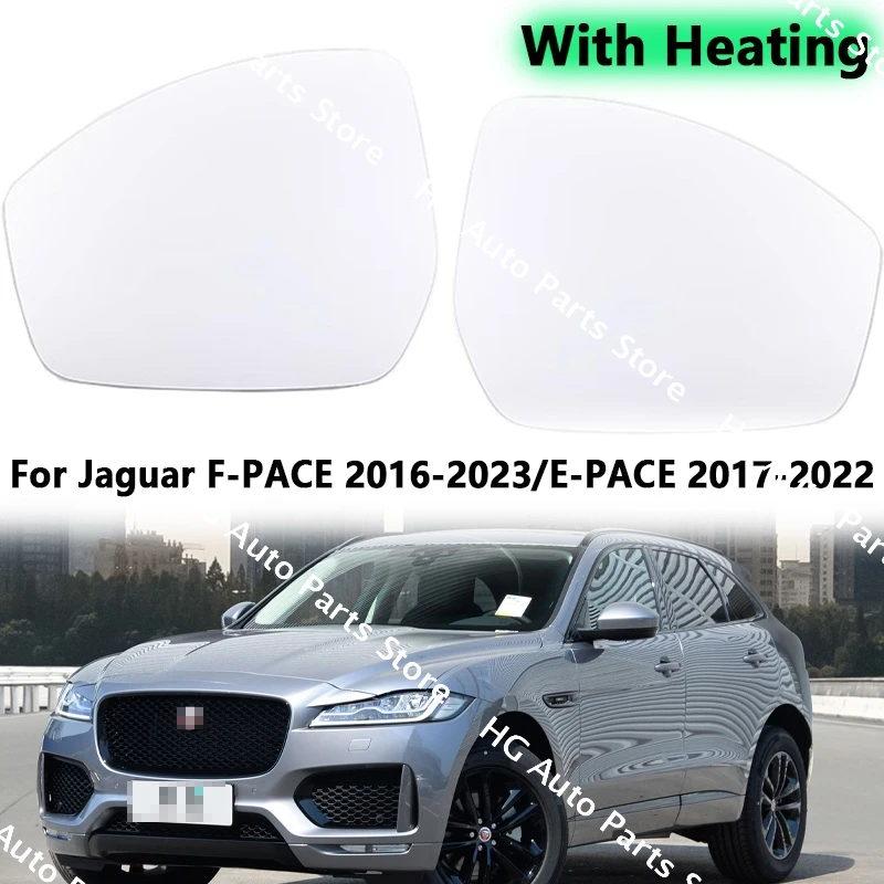 

For Jaguar F-PACE 2016-2023/E-PACE 2017-2022 Left Right Door Side Heated Wing Mirror Glass Rearview Rearview Plate