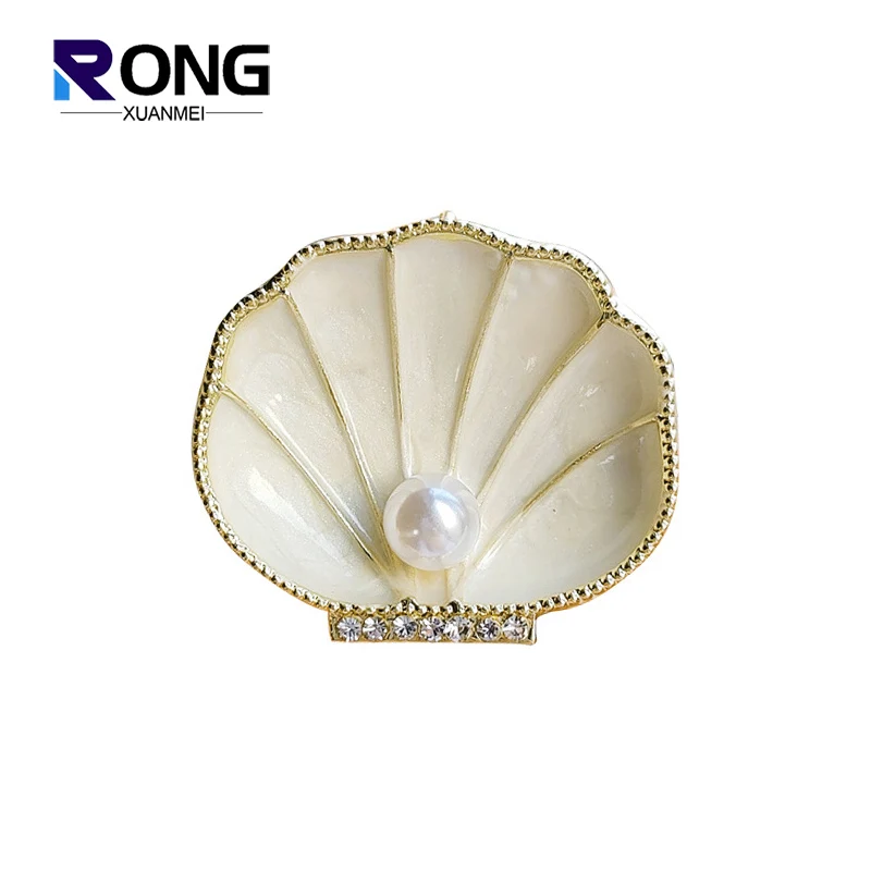 Moda criativa concha broches feminilidade elegante pérola corsage crachá pino para mulheres terno acessórios peito festa jóias