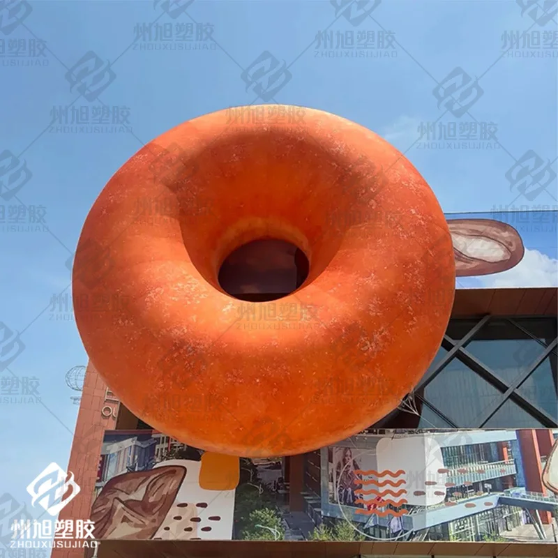 Giant inflatable donuts, white LED lights air blown bread bakery/cake shop architectural decoration campaign advertising props