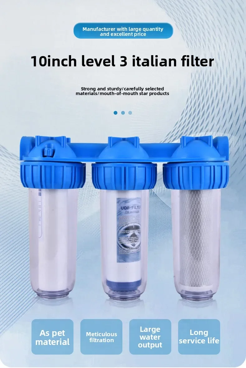 10 Inch Three-Stage Water Purifier Pre-Filter Element for Kitchen Household Whitelist Wholesale Filter Bottle