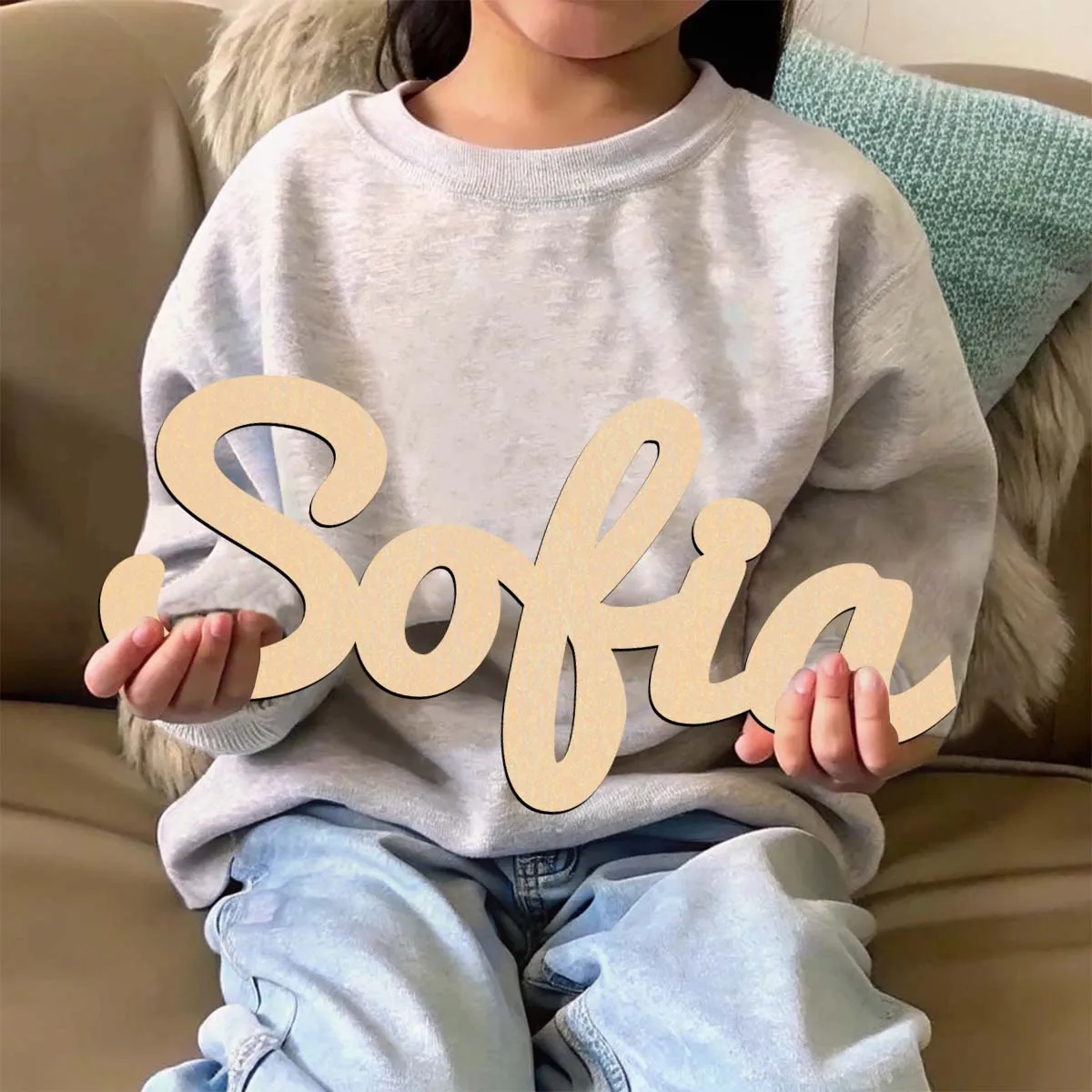 1pc Funny sofia example Custom Name Laser-Cut Sign Wooden Sign Wooden Plaque Durable Outdoor Sign