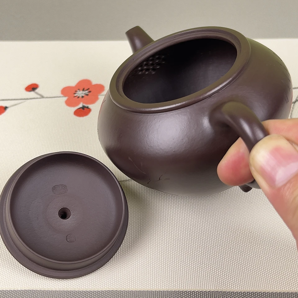 100% Authentic Yixing Zisha Clay Chinese Traditional HandmadeYixing Purple Sand Tea Pot Elegant Tea Maker for Home, Office, Gift 5