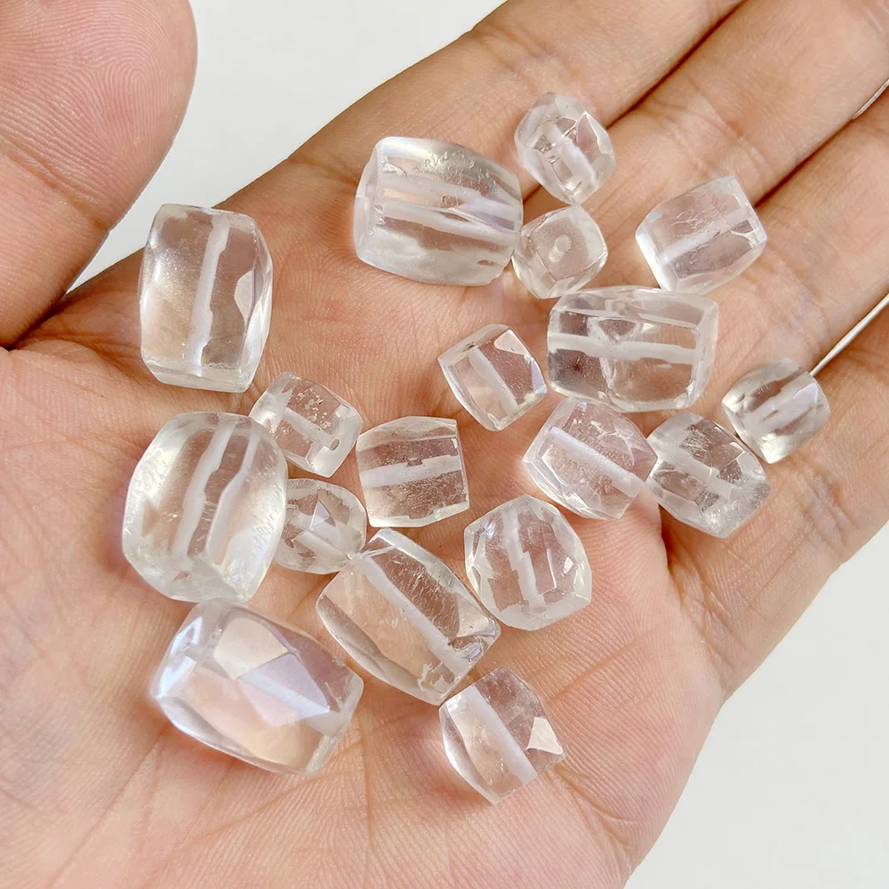 Natural Raw Mineral Stone Beads Square Shape Bead Citrine Quartz Reiki Healing Beads For Jewelry Making DIY Necklace Bracelet