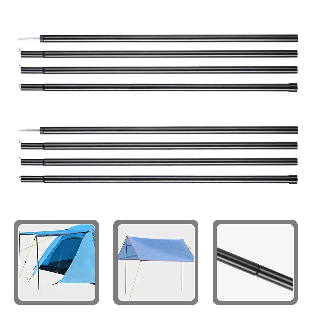 Tent Tarp Poles 2 Pack Galvanized Iron Anti Rust Lightweight Outdoor Camping Support Replacement Rod Kit