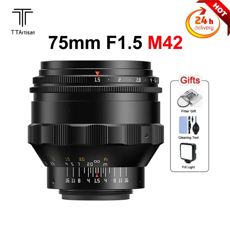 

TTArtisan 75mm F1.5 M42 Camera Lens Manual Focus Full Frame Large aperture Lens For Sony Nikon Fuji Canon HASSELBLAD L-mount﻿