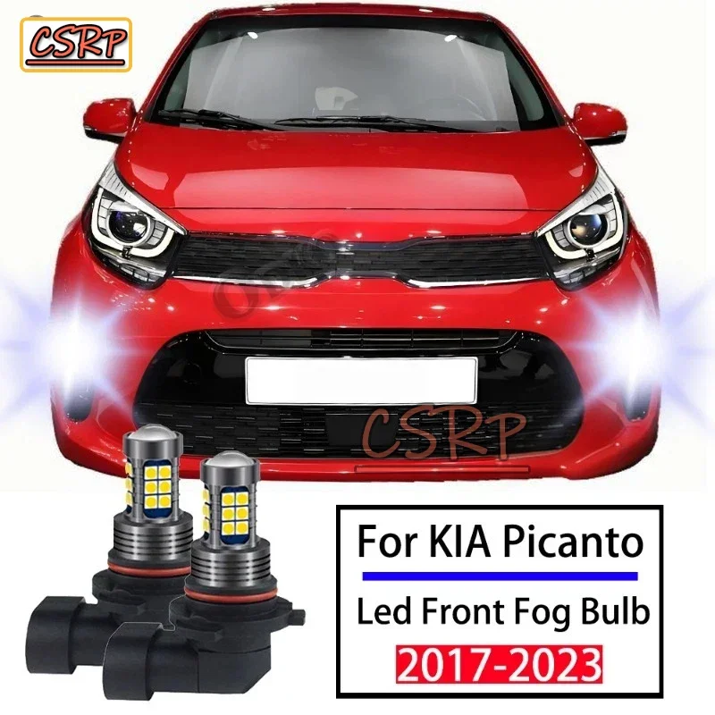 2pcs For KIA Picanto 2017 2018 2019 2020 2021 2022 2023 Car LED Front Fog Light lamp Auto Lighting bulb Accessories