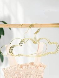 10pcs /set Clothes Hanger for Baby Kid Gold Non Slip Metal Space Saving Cloud Shape Hanger Clothes Closet Storage Organizer Rack