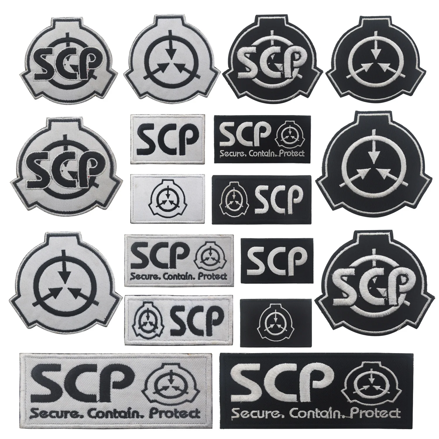 SCP Embroidered Reflective Emblem Patches Supernatural Lovers Tactical Badge Combat  MTF Applique For Jacket Bag Jeans Backpack