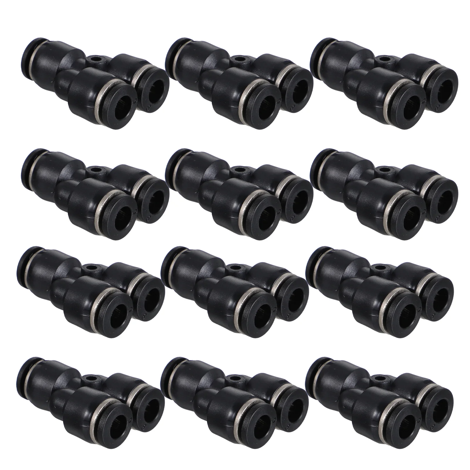 12 Pcs Tracheal Connector Joint Quick Y Spliter Pneumatic Pipe Plastic Butt Joints