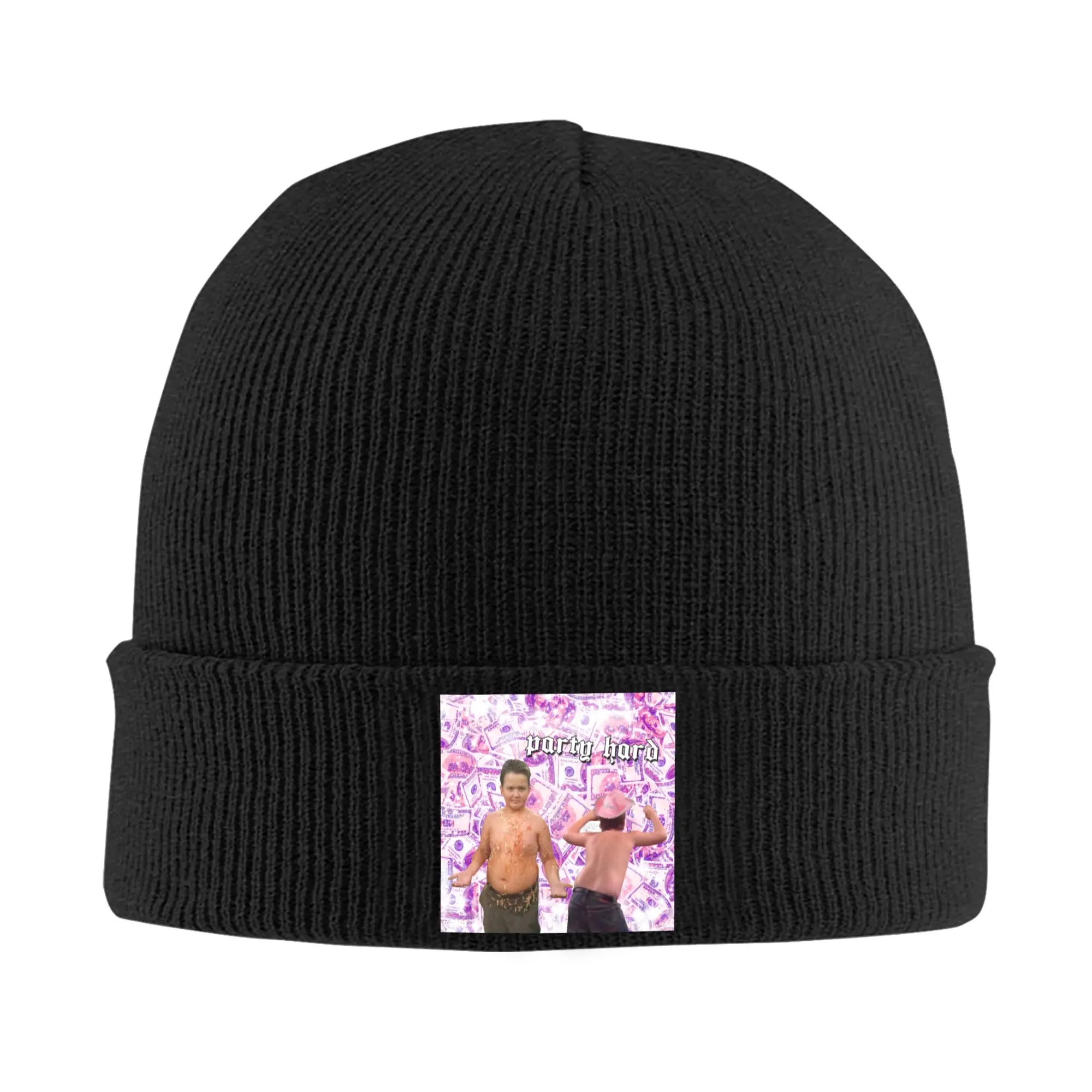 Custom Gibby Party Hard Meme Skullies Beanies Caps Hip Hop Winter Warm Women Men Knitting Hat Unisex Adult  Bonnet Hat